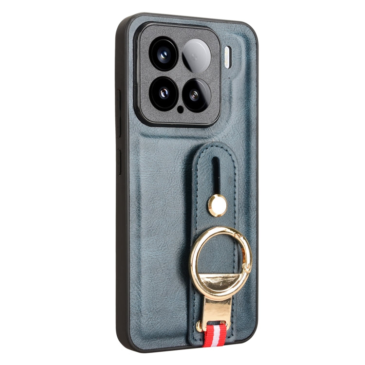 For Xiaomi 15 Pro Wristband Leather Back Phone Case