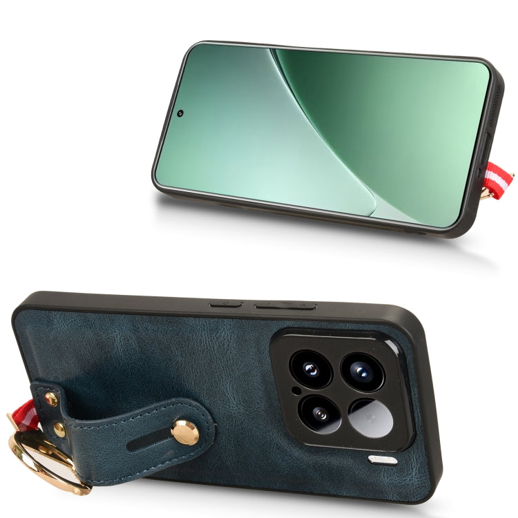 For Xiaomi 15 Pro Wristband Leather Back Phone Case
