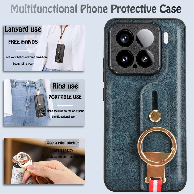 For Xiaomi 15 Pro Wristband Leather Back Phone Case