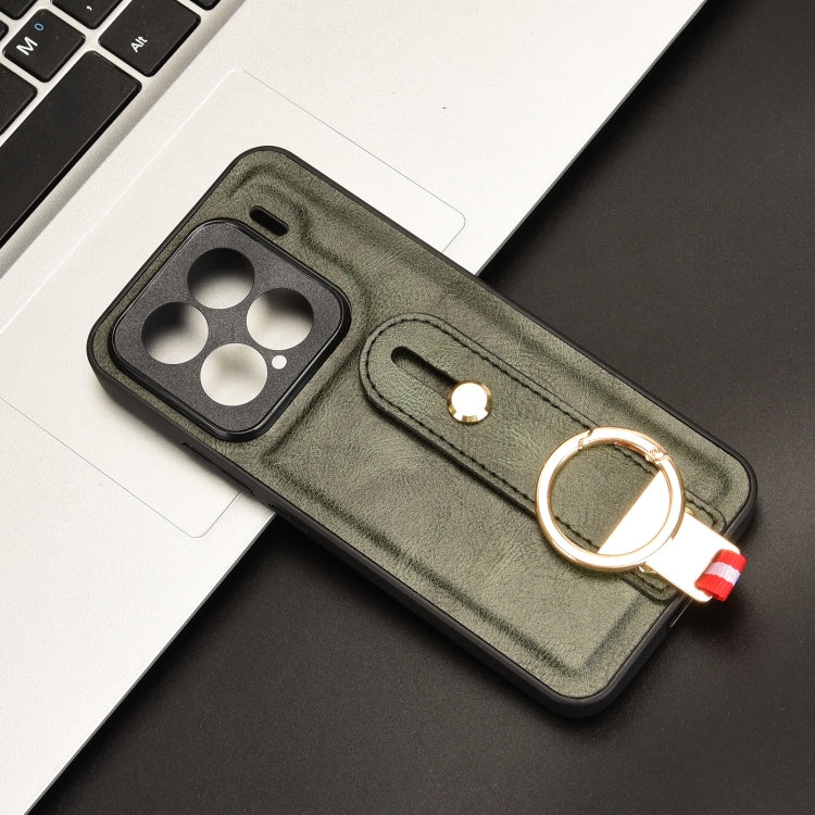 For Xiaomi 15 Pro Wristband Leather Back Phone Case