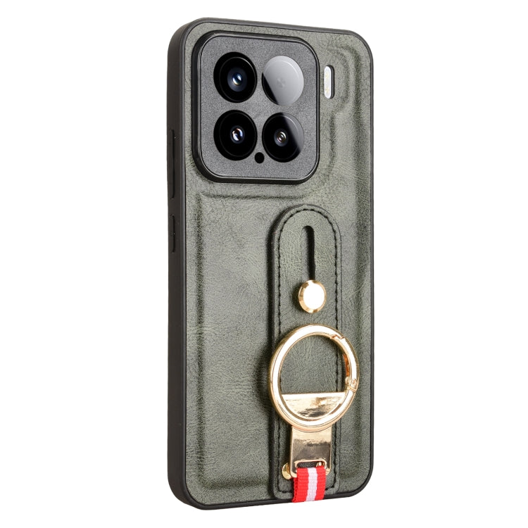 For Xiaomi 15 Pro Wristband Leather Back Phone Case