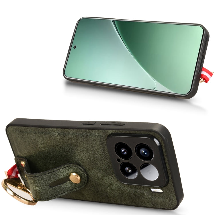 For Xiaomi 15 Pro Wristband Leather Back Phone Case