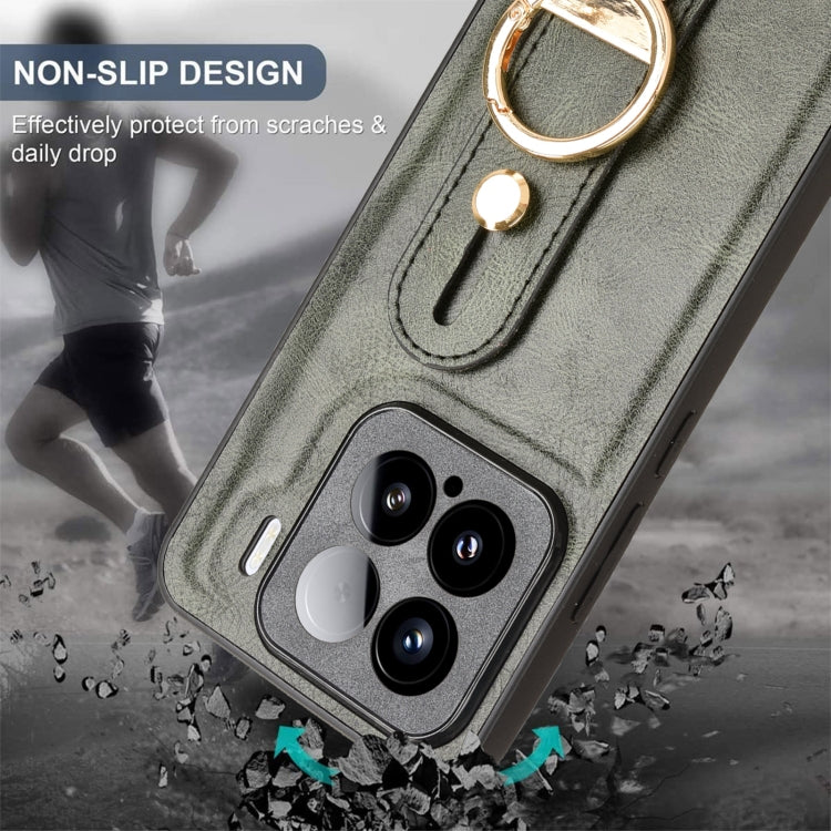 For Xiaomi 15 Pro Wristband Leather Back Phone Case