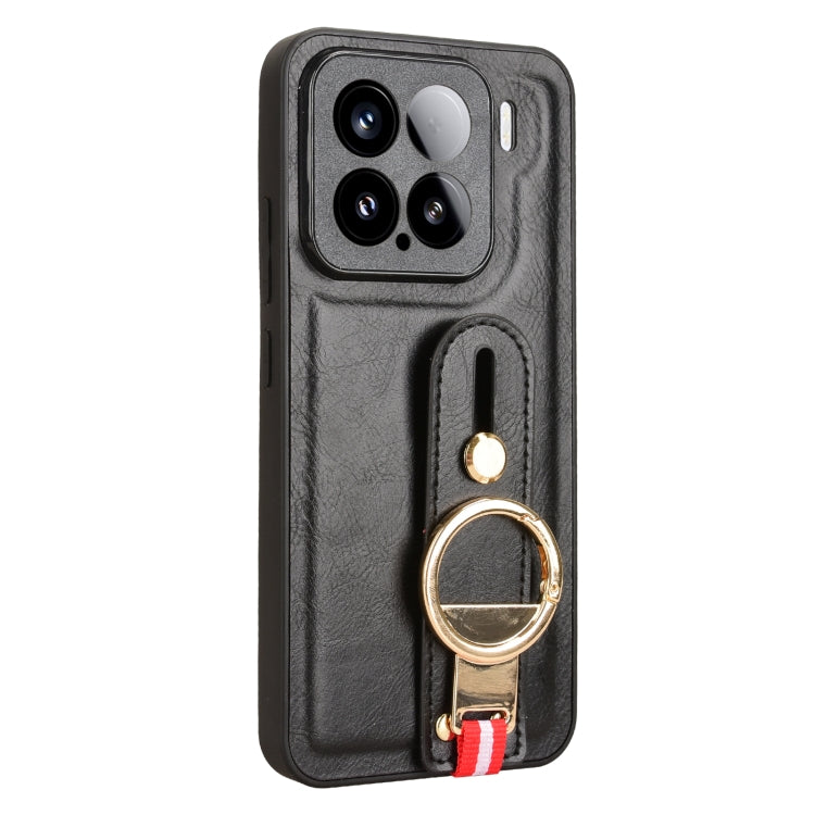 For Xiaomi 15 Wristband Leather Back Phone Case