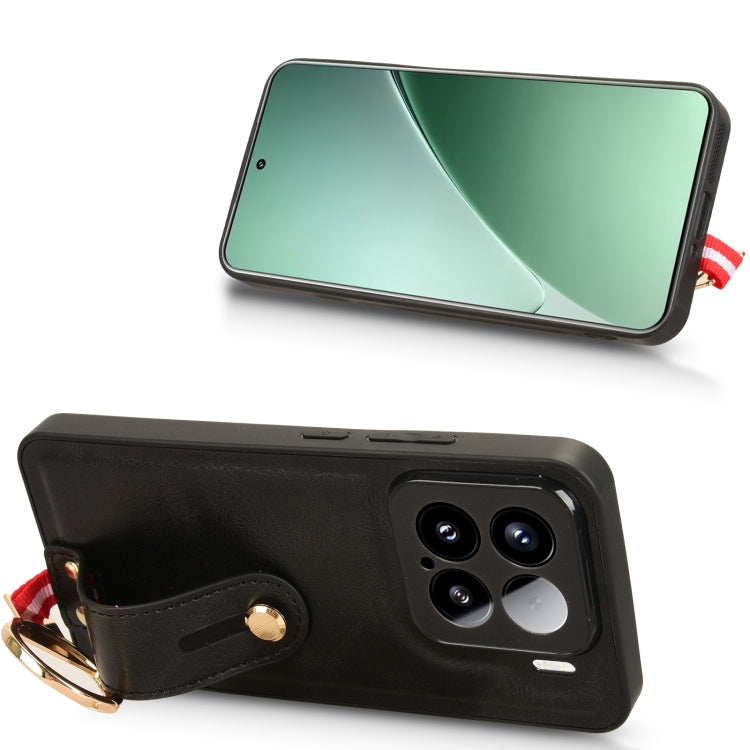 For Xiaomi 15 Wristband Leather Back Phone Case
