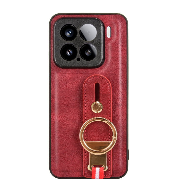 For Xiaomi 15 Wristband Leather Back Phone Case