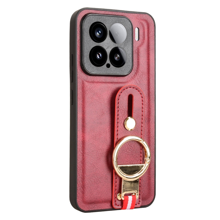 For Xiaomi 15 Wristband Leather Back Phone Case