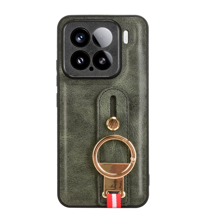For Xiaomi 15 Wristband Leather Back Phone Case