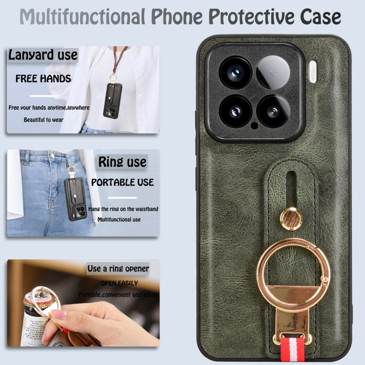 For Xiaomi 15 Wristband Leather Back Phone Case
