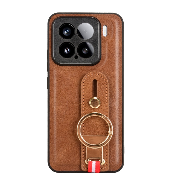 For Xiaomi 15 Wristband Leather Back Phone Case