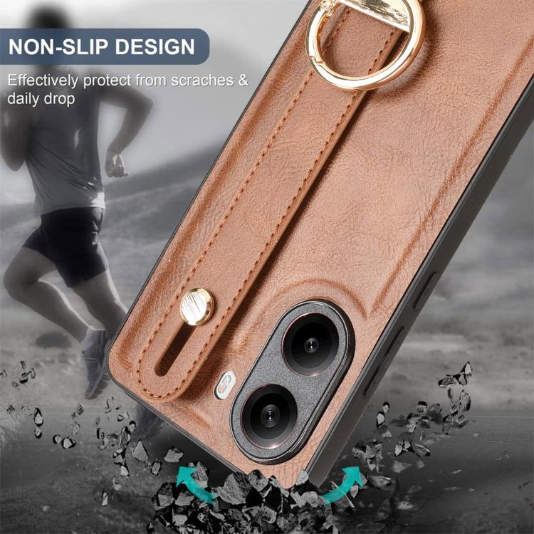 For Xiaomi Poco X7 Pro 5G Wristband Leather Back Phone Case