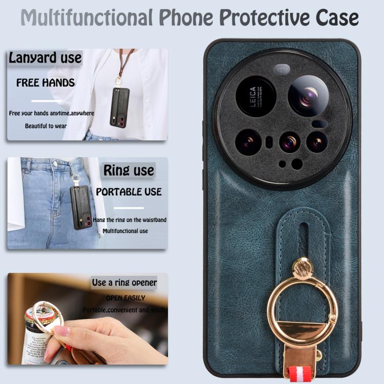For Xiaomi 15 Ultra Wristband Leather Back Phone Case