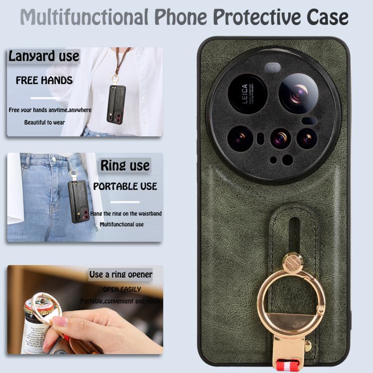 For Xiaomi 15 Ultra Wristband Leather Back Phone Case