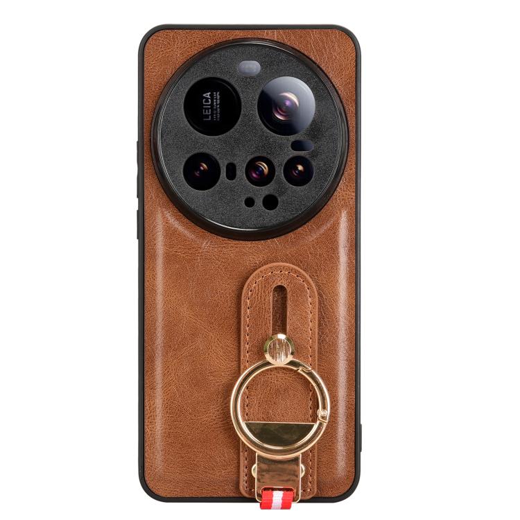 For Xiaomi 15 Ultra Wristband Leather Back Phone Case