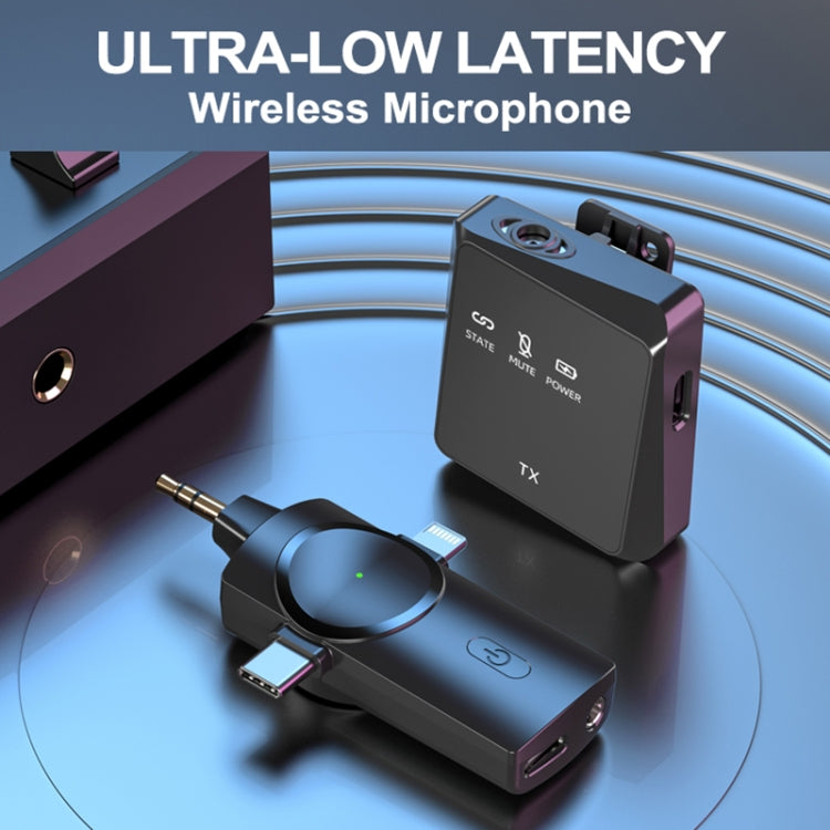 AP009 Wireless Lavalier Microphone with 3 in 1 Receiver - Black