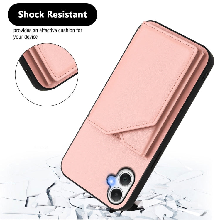 For Samsung Galaxy A06 Skin Feel Four Card Slots Phone Case with Wrist Strap