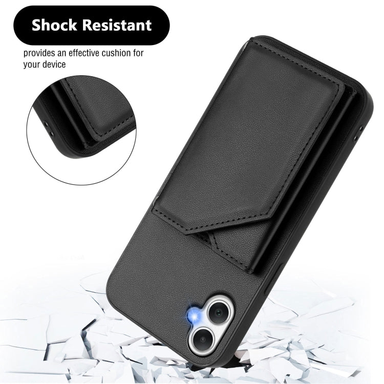 For Samsung Galaxy A06 Skin Feel Four Card Slots Phone Case with Wrist Strap