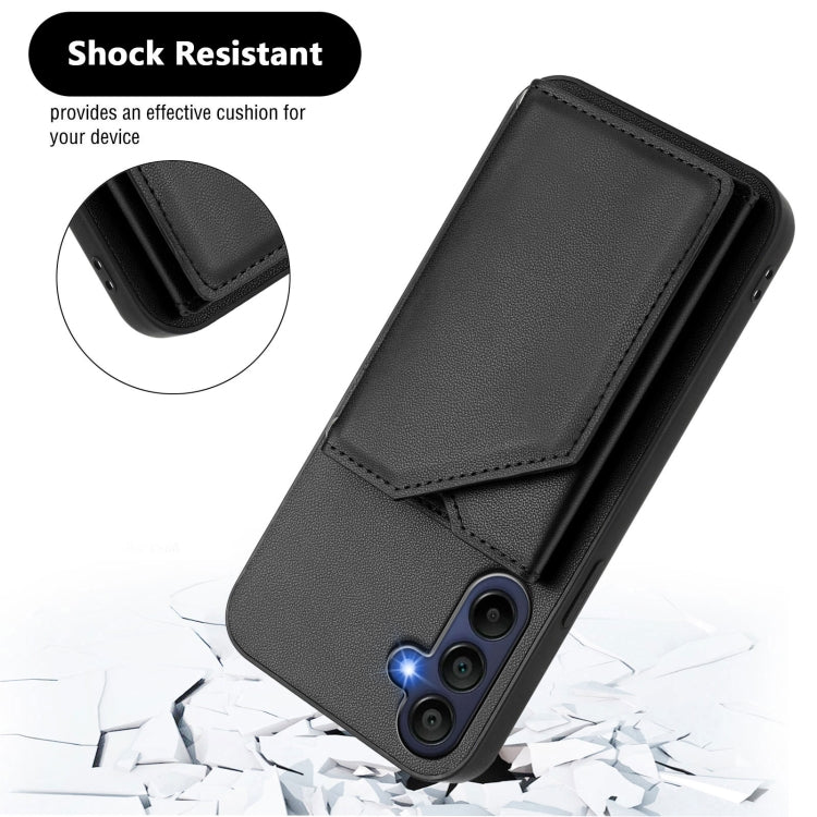 For Samsung Galaxy A16 Skin Feel Four Card Slots Phone Case with Wrist Strap