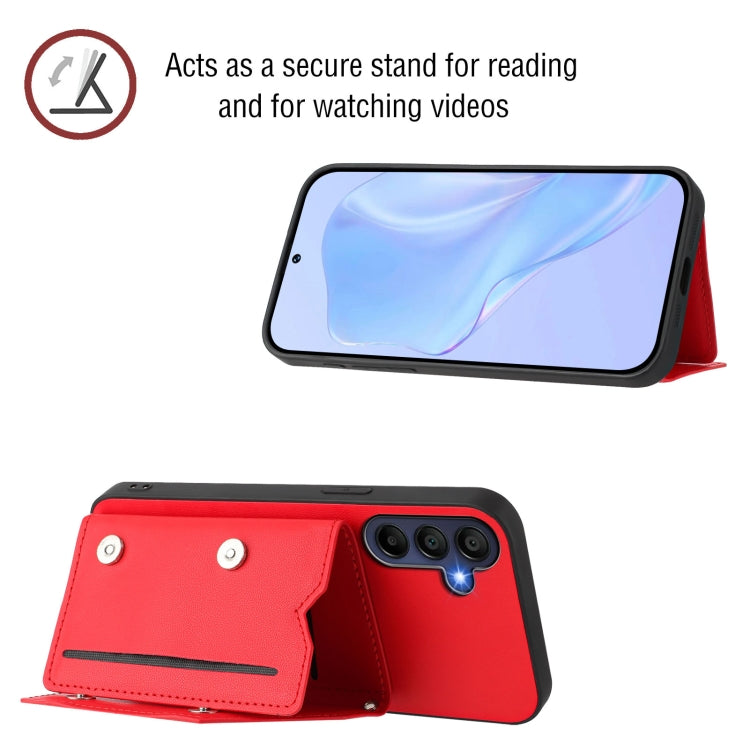 For Samsung Galaxy A16 Skin Feel Four Card Slots Phone Case with Wrist Strap