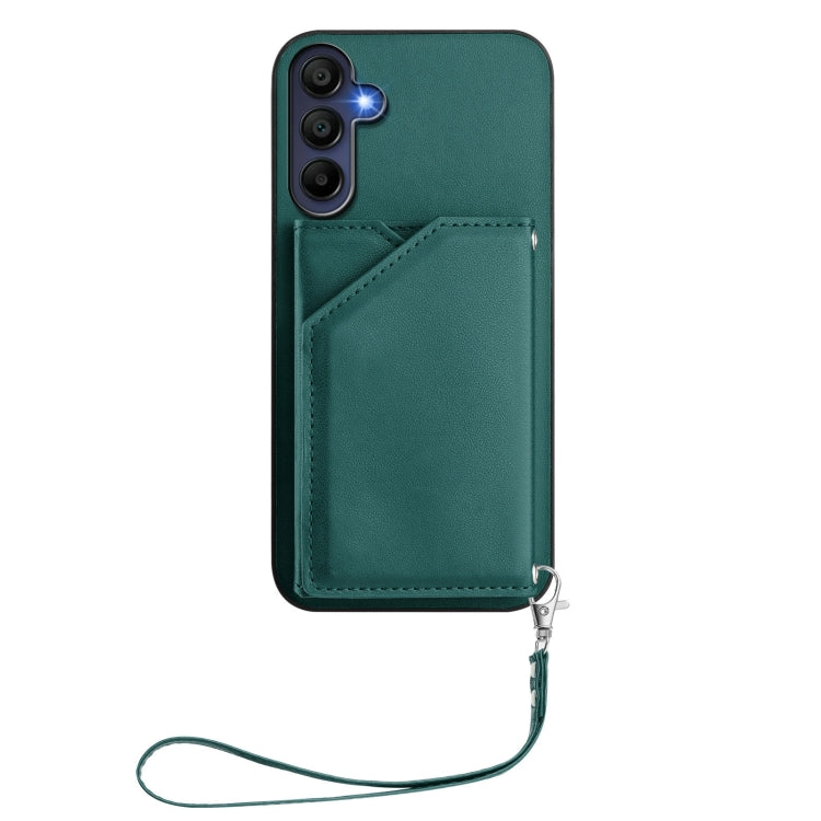 For Samsung Galaxy A16 Skin Feel Four Card Slots Phone Case with Wrist Strap