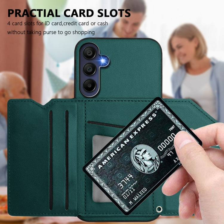 For Samsung Galaxy A16 Skin Feel Four Card Slots Phone Case with Wrist Strap