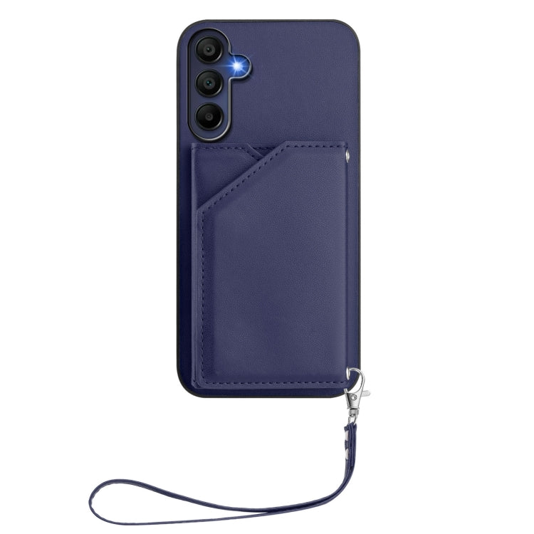 For Samsung Galaxy A16 Skin Feel Four Card Slots Phone Case with Wrist Strap