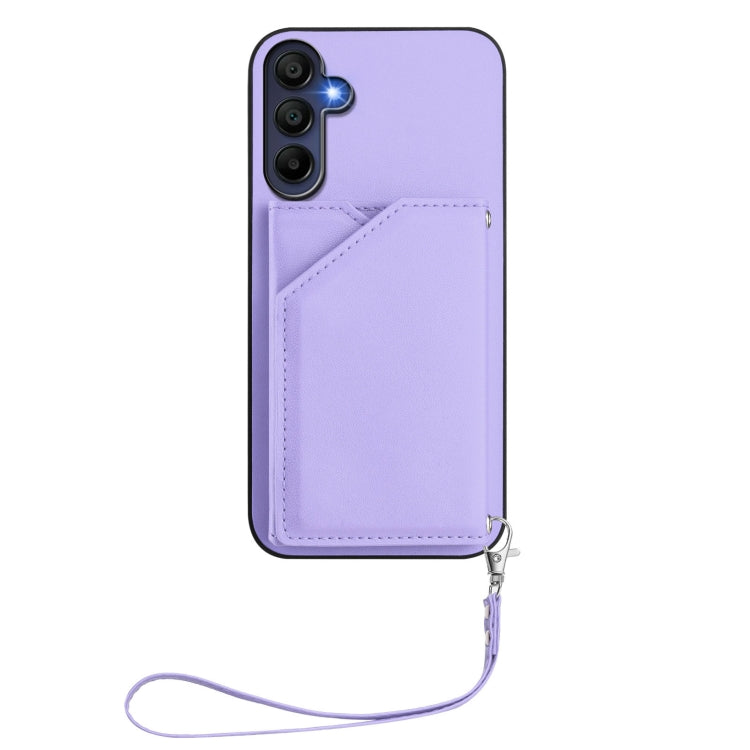 For Samsung Galaxy A16 Skin Feel Four Card Slots Phone Case with Wrist Strap