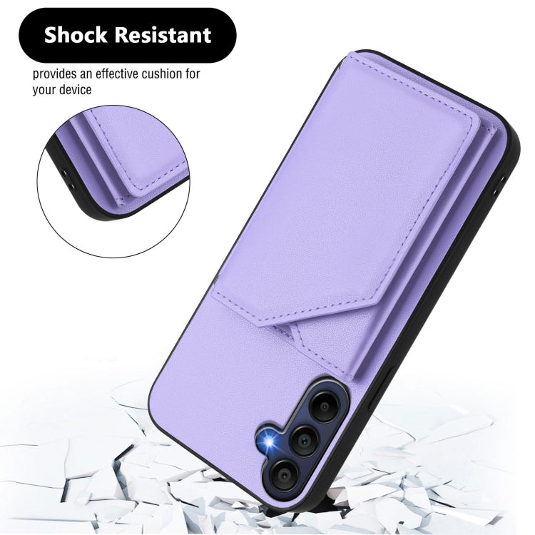 For Samsung Galaxy A16 Skin Feel Four Card Slots Phone Case with Wrist Strap