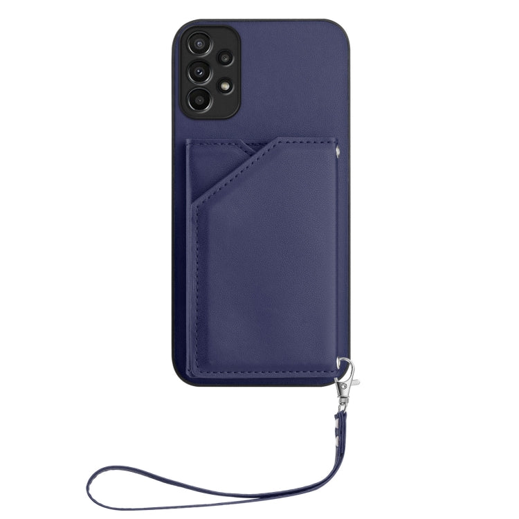 For Samsung Galaxy A23 165.4 Skin Feel Four Card Slots Phone Case with Wrist Strap