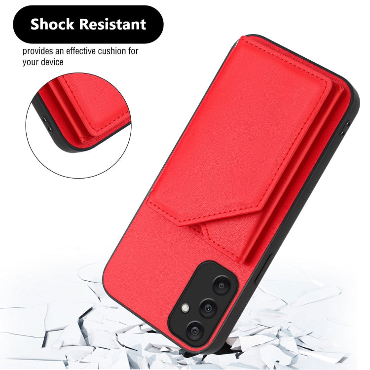 For Samsung Galaxy A25 Skin Feel Four Card Slots Phone Case with Wrist Strap