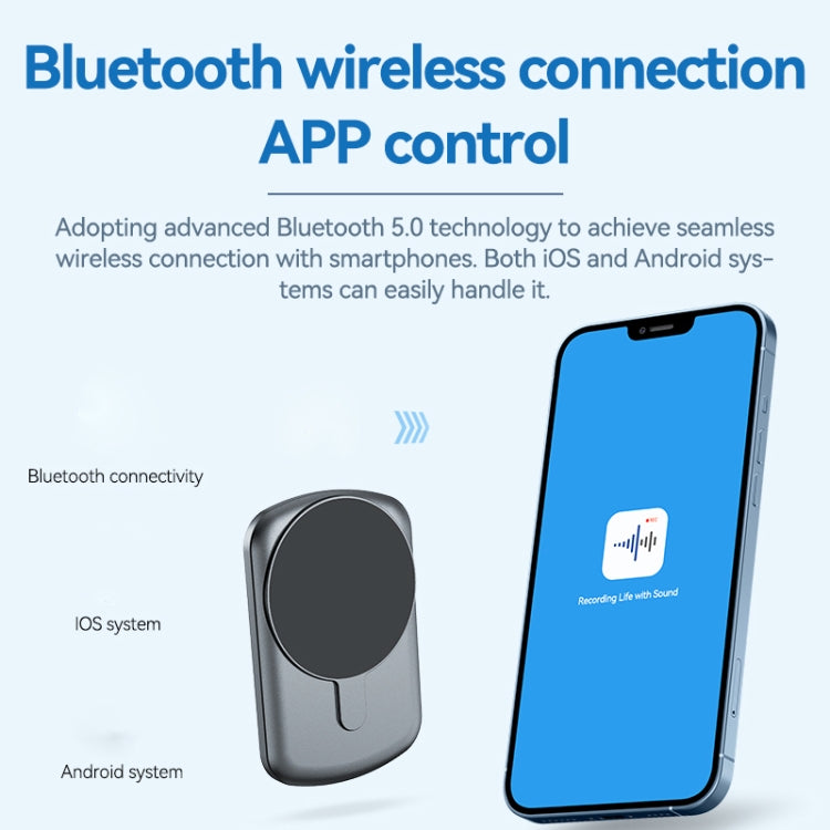 A1A Strong Magnetic Mobile Call Voice Recorder APP Recording Version, Memory:8GB - Black