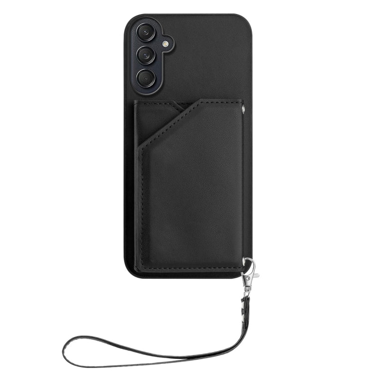 For Samsung Galaxy M55 / C55 5G Skin Feel Four Card Slots Phone Case with Wrist Strap