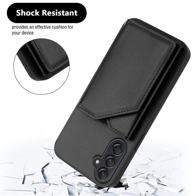 For Samsung Galaxy M55 / C55 5G Skin Feel Four Card Slots Phone Case with Wrist Strap
