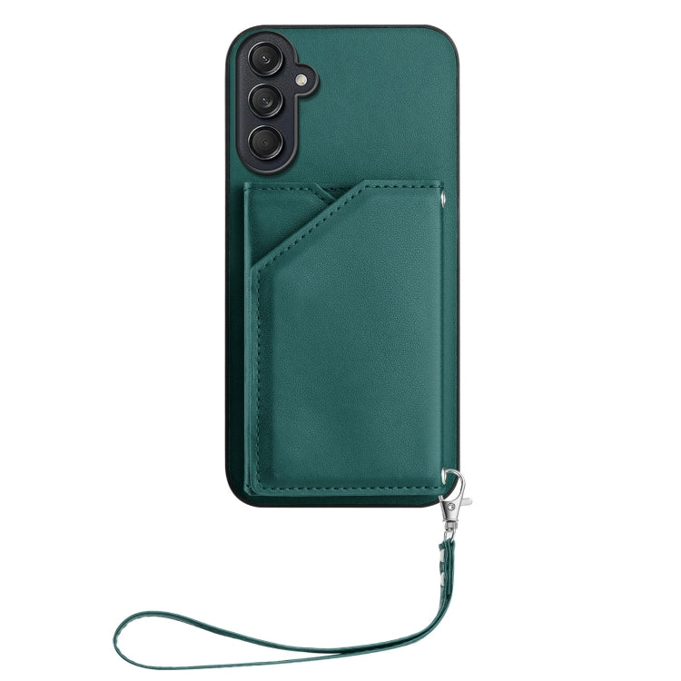 For Samsung Galaxy M55 / C55 5G Skin Feel Four Card Slots Phone Case with Wrist Strap