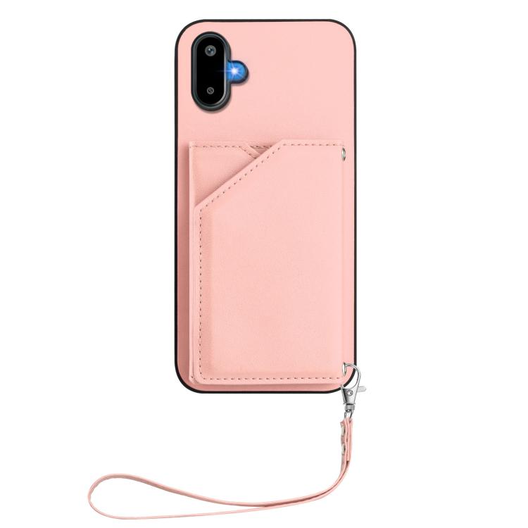 For Samsung Galaxy M06 5G / F06 5G Skin Feel Four Card Slots Phone Case with Wrist Strap