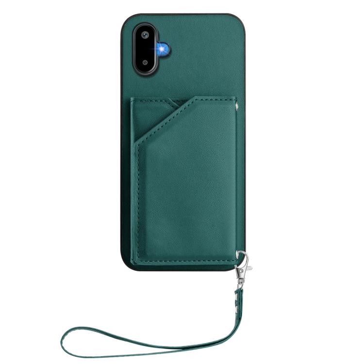 For Samsung Galaxy M06 5G / F06 5G Skin Feel Four Card Slots Phone Case with Wrist Strap