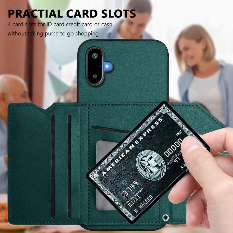 For Samsung Galaxy M06 5G / F06 5G Skin Feel Four Card Slots Phone Case with Wrist Strap