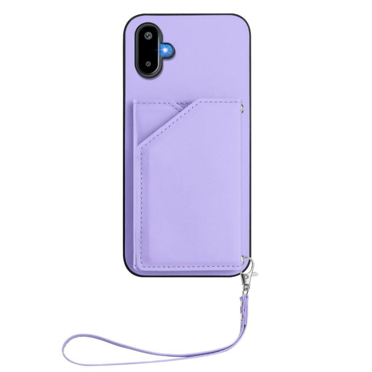 For Samsung Galaxy M06 5G / F06 5G Skin Feel Four Card Slots Phone Case with Wrist Strap
