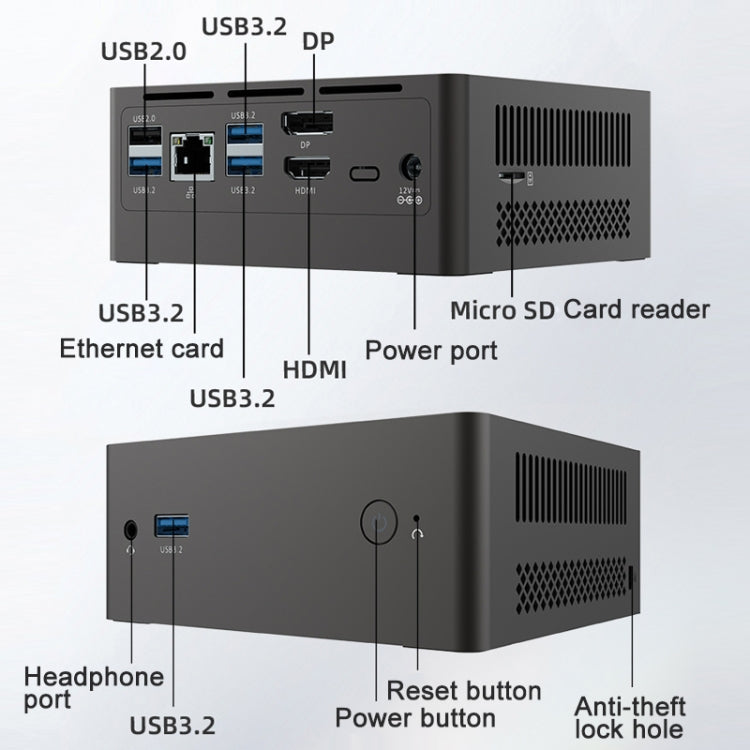 Jumper N305Hi Mini PC, Intel Alder Lake-N i3-N305 Octa-core 3.8GHz, RAM: 16GB, ROM: 512GB - EU Plug