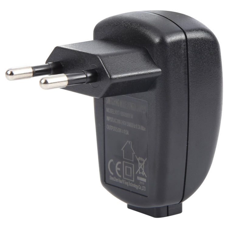 HYT-0500500EW 5V 1A USB Port Power Adapter, Plug Type:EU Plug - Black