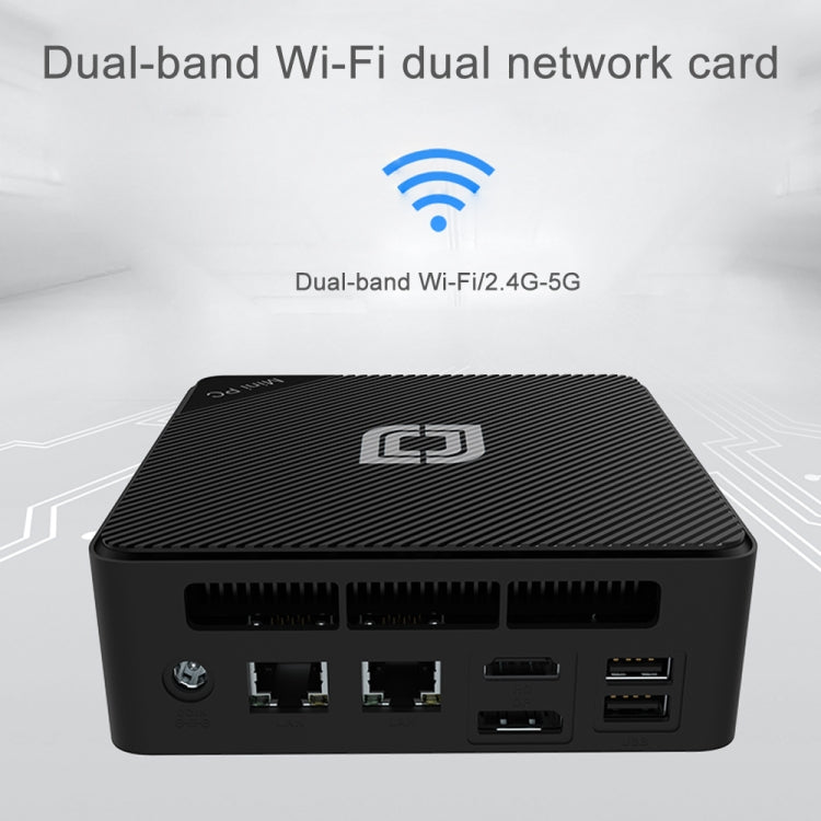Jumper N100 Pro II Mini PC, Intel 12th Generation Alder Lake-N N100 Quad-core Dual RJ45, RAM: 8GB, ROM: 256GB - US Plug