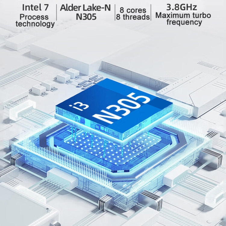 Jumper N305Hi Mini PC, Intel Alder Lake-N i3-N305 Octa-core 3.8GHz, RAM: 16GB, ROM: 512GB - US Plug
