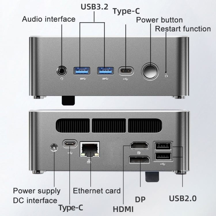 Jumper i5H Mini PC, Intel Alder Lake-N i5-12450H Octa-core 4.4GHz, RAM: 16GB, ROM: 512GB - US Plug