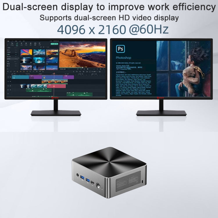 Jumper i5H Mini PC, Intel Alder Lake-N i5-12450H Octa-core 4.4GHz, RAM: 16GB, ROM: 512GB - US Plug