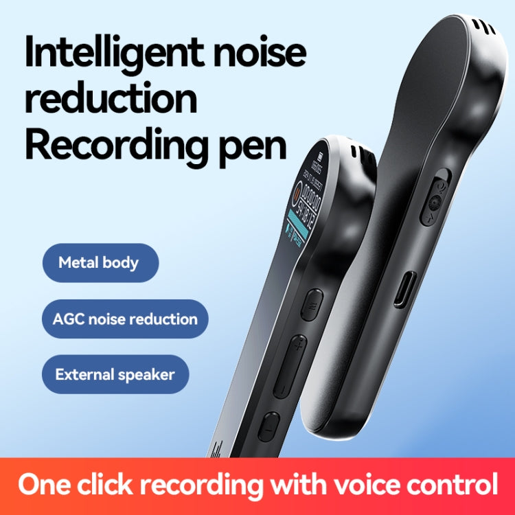 Q98 1 inch Color Screen HD Noise Reduction Voice Recording Pen, Memory:8GB - Black