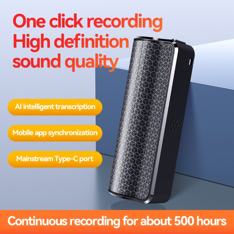 Q70A Magnetic Noise Reduction Voice Recording Pen Support APP Control, Memory:128GB - Black