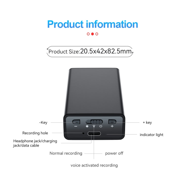 Q65 Long-lasting Magnetic Intelligent Voice Recording Pen, Memory:4GB - Black