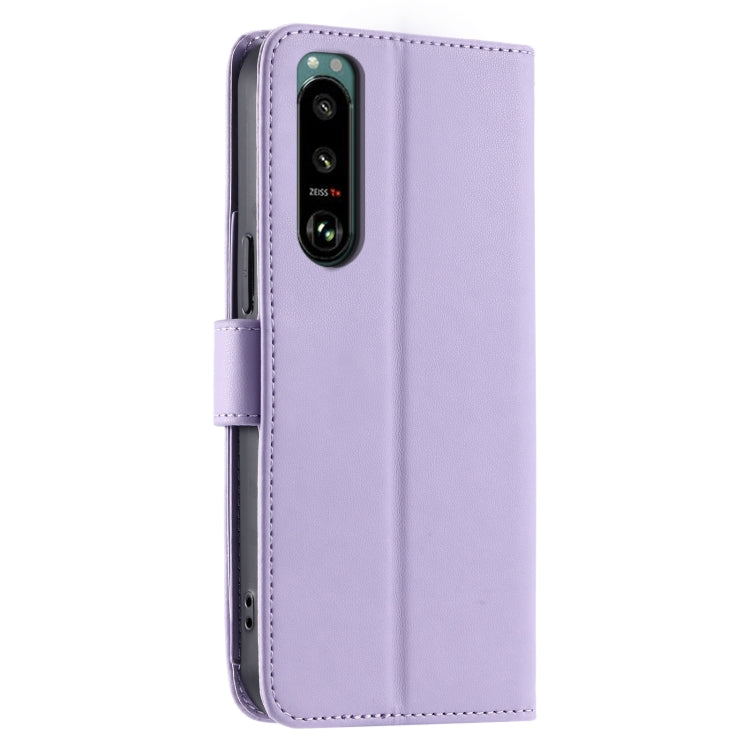 For Sony Xperia 5 III Ring Buckle Rhombic Leather Phone Case