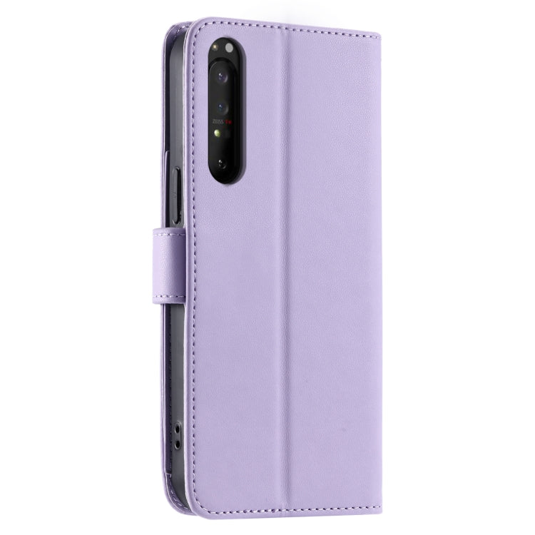 For Sony Xperia 1 III Ring Buckle Rhombic Leather Phone Case