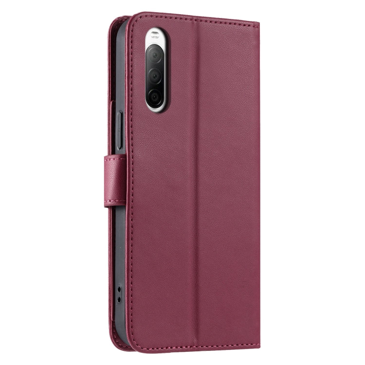 For Sony Xperia 10 III Ring Buckle Rhombic Leather Phone Case